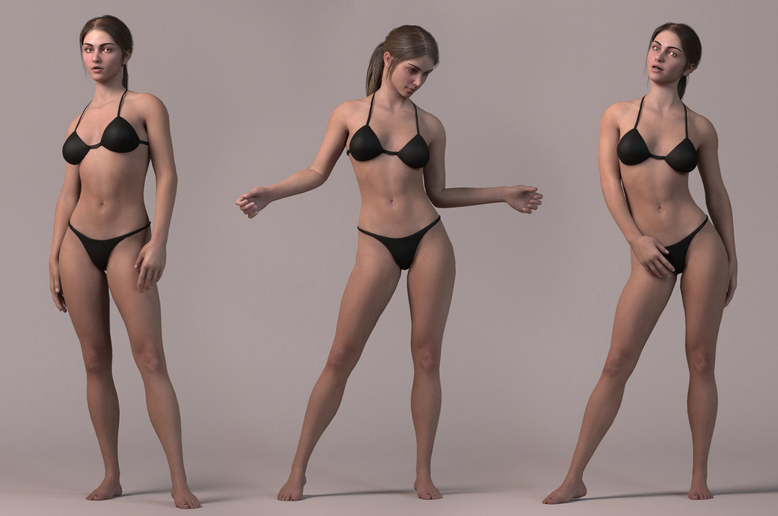 Female Base Model Rig Low-poly 3D model_4