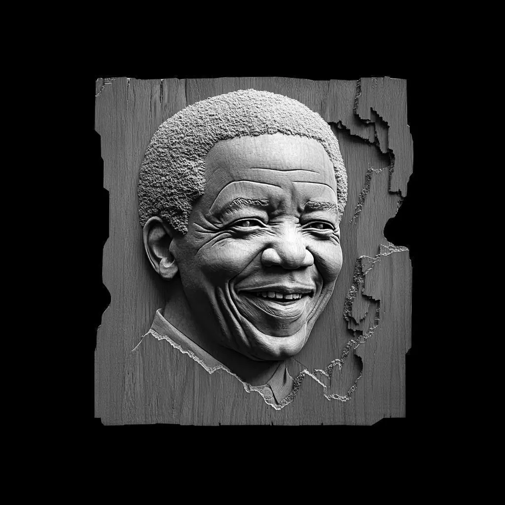 Nelson Mandela 3D Relief Sculpture 3D print model