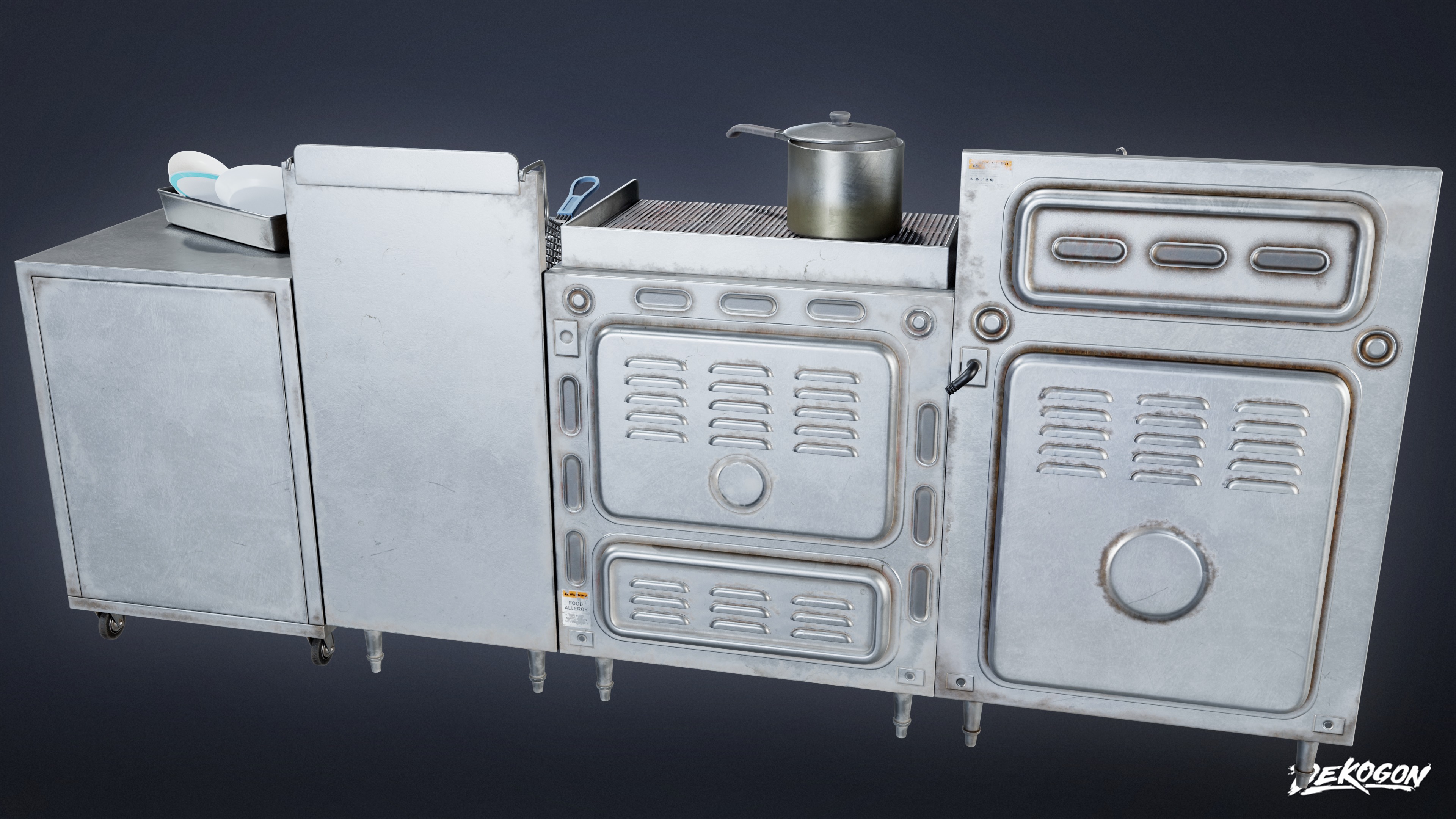 RESTAURANT - Cooking Appliance Set 01 - LOW POLY AND NANITE Low-poly 3D model_3