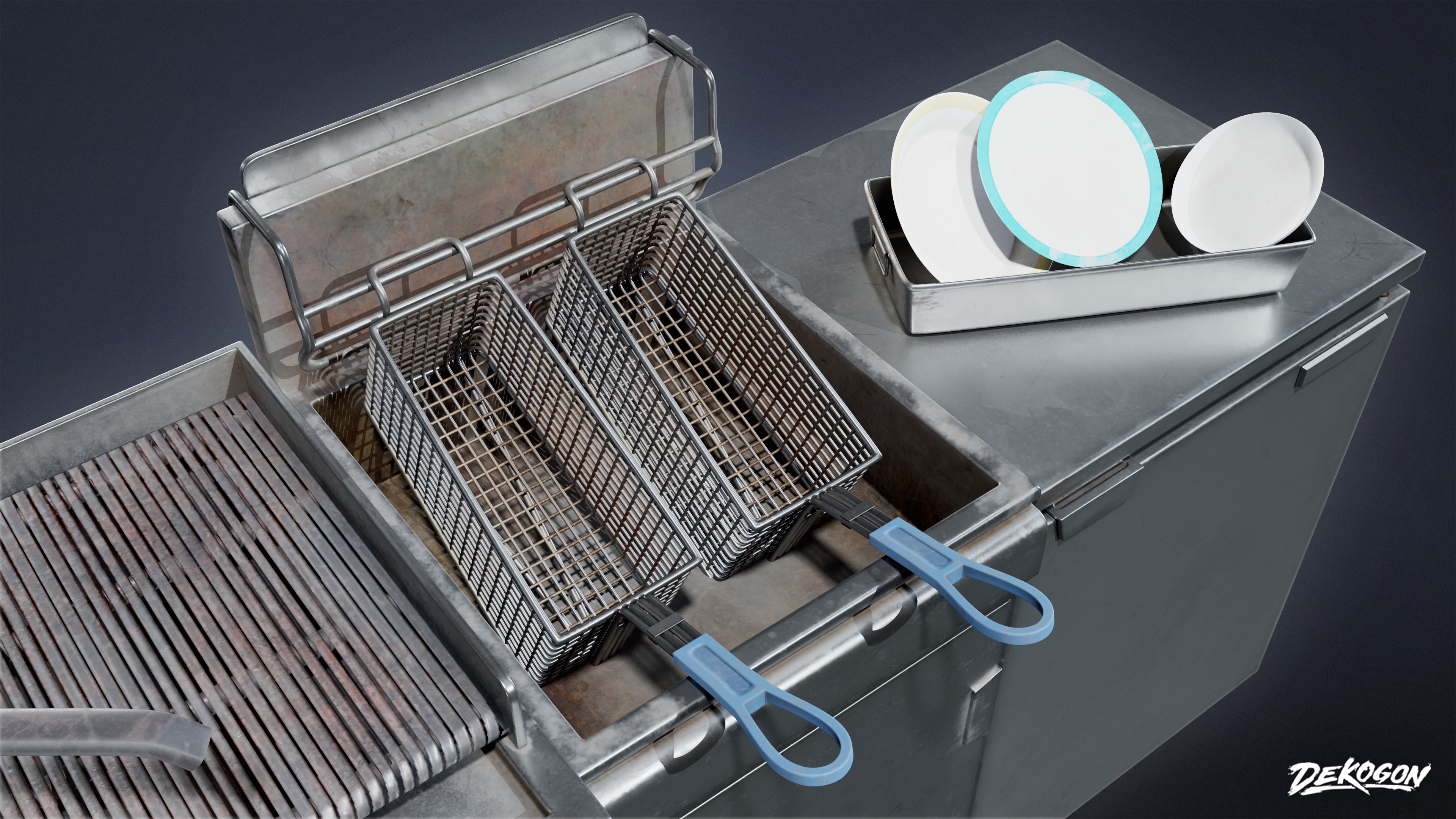 RESTAURANT - Cooking Appliance Set 01 - LOW POLY AND NANITE Low-poly 3D model_5