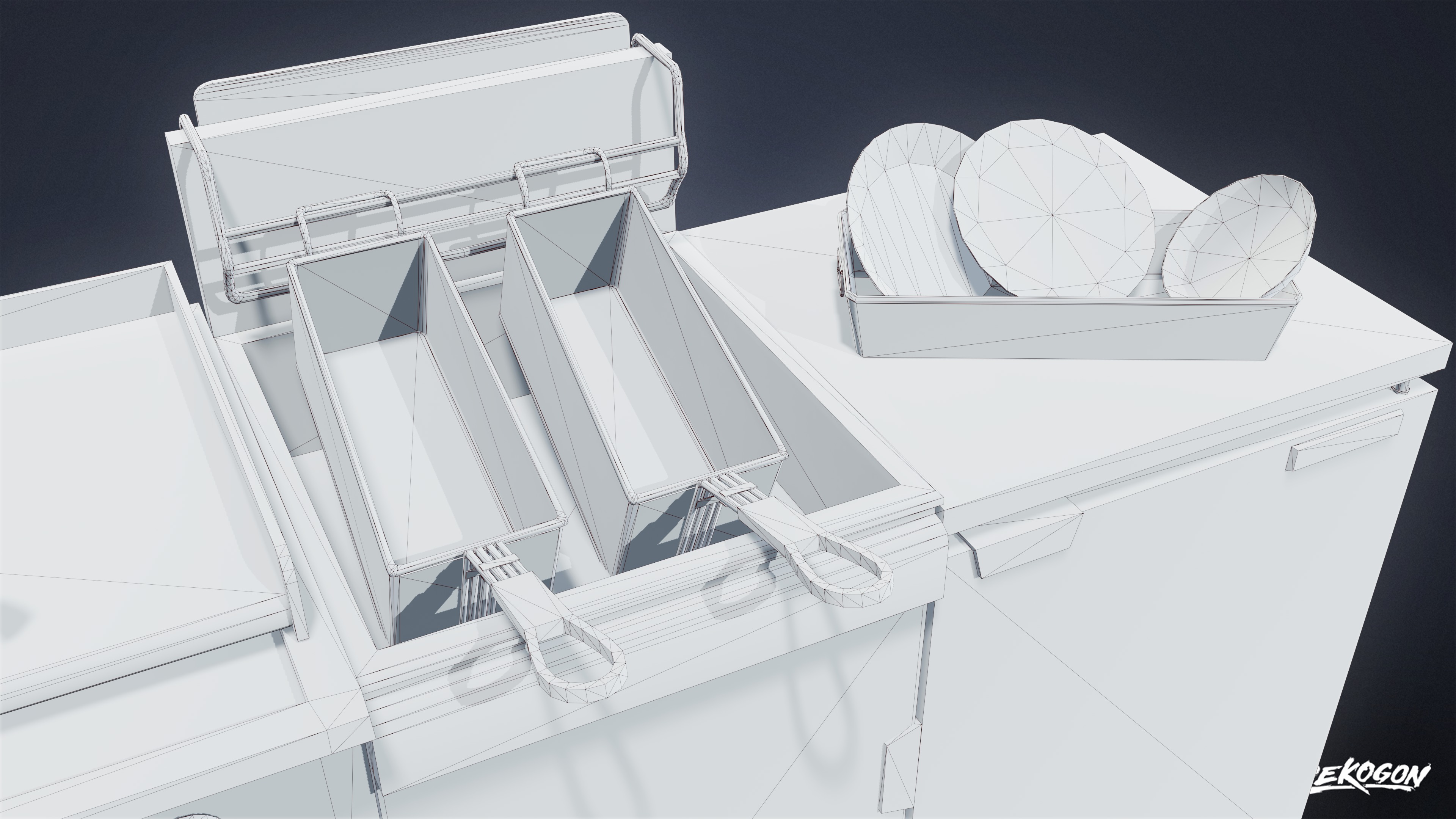 RESTAURANT - Cooking Appliance Set 01 - LOW POLY AND NANITE Low-poly 3D model_8