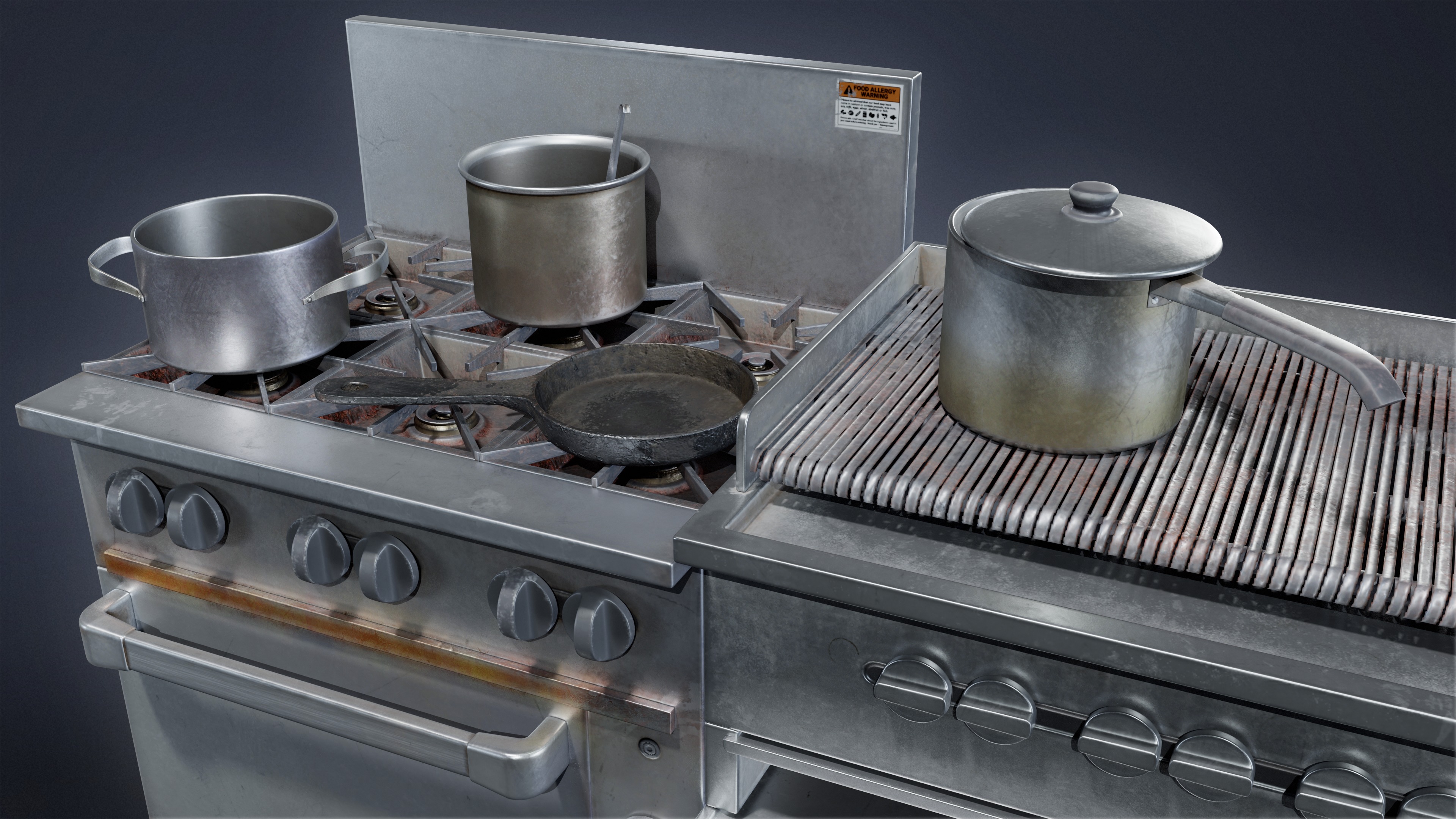 RESTAURANT - Cooking Appliance Set 01 - LOW POLY AND NANITE Low-poly 3D model_6