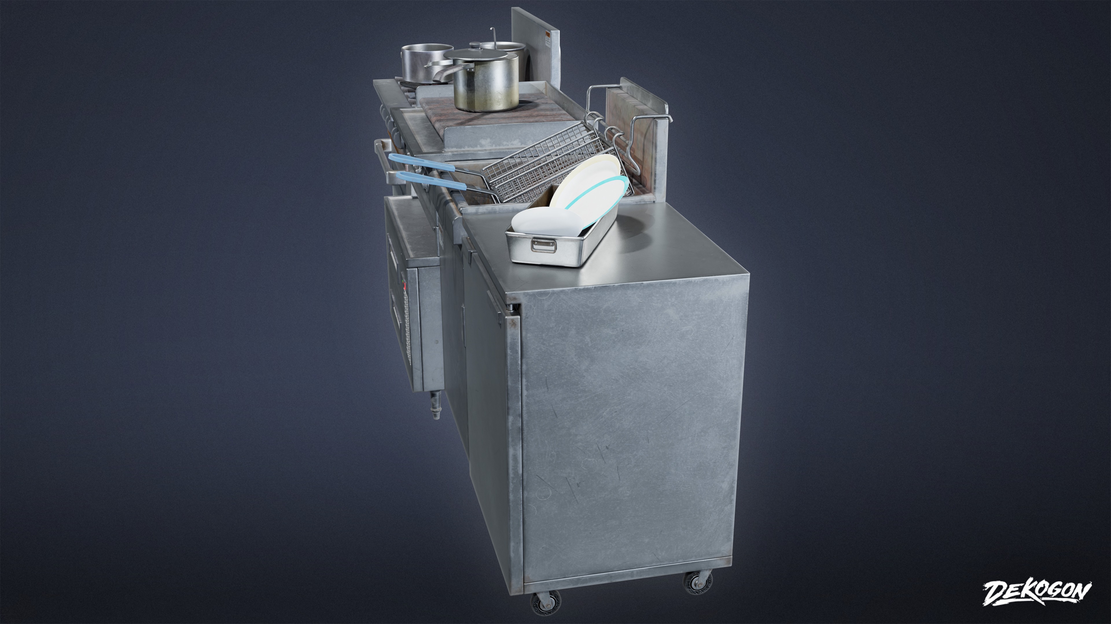 RESTAURANT - Cooking Appliance Set 01 - LOW POLY AND NANITE Low-poly 3D model_2