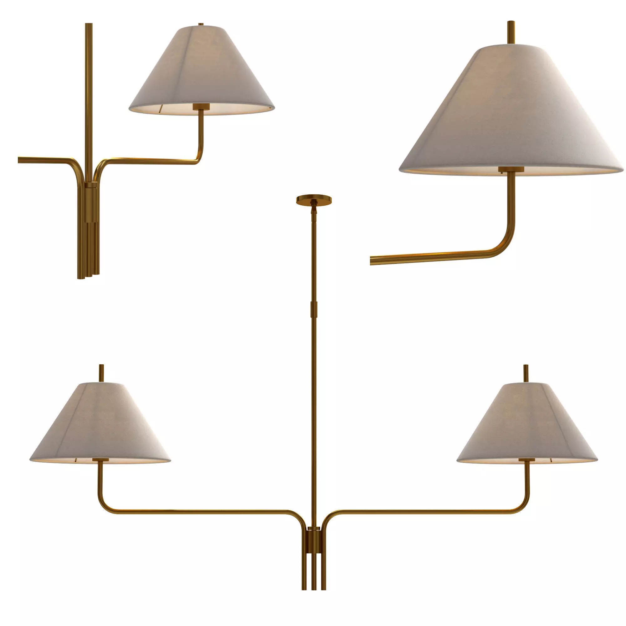 Monroe Linear Chandelier Low-poly 3D model_0