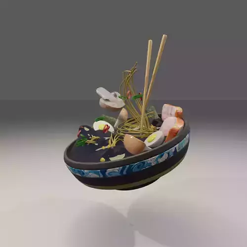 Ramen instant noodles food 3D model