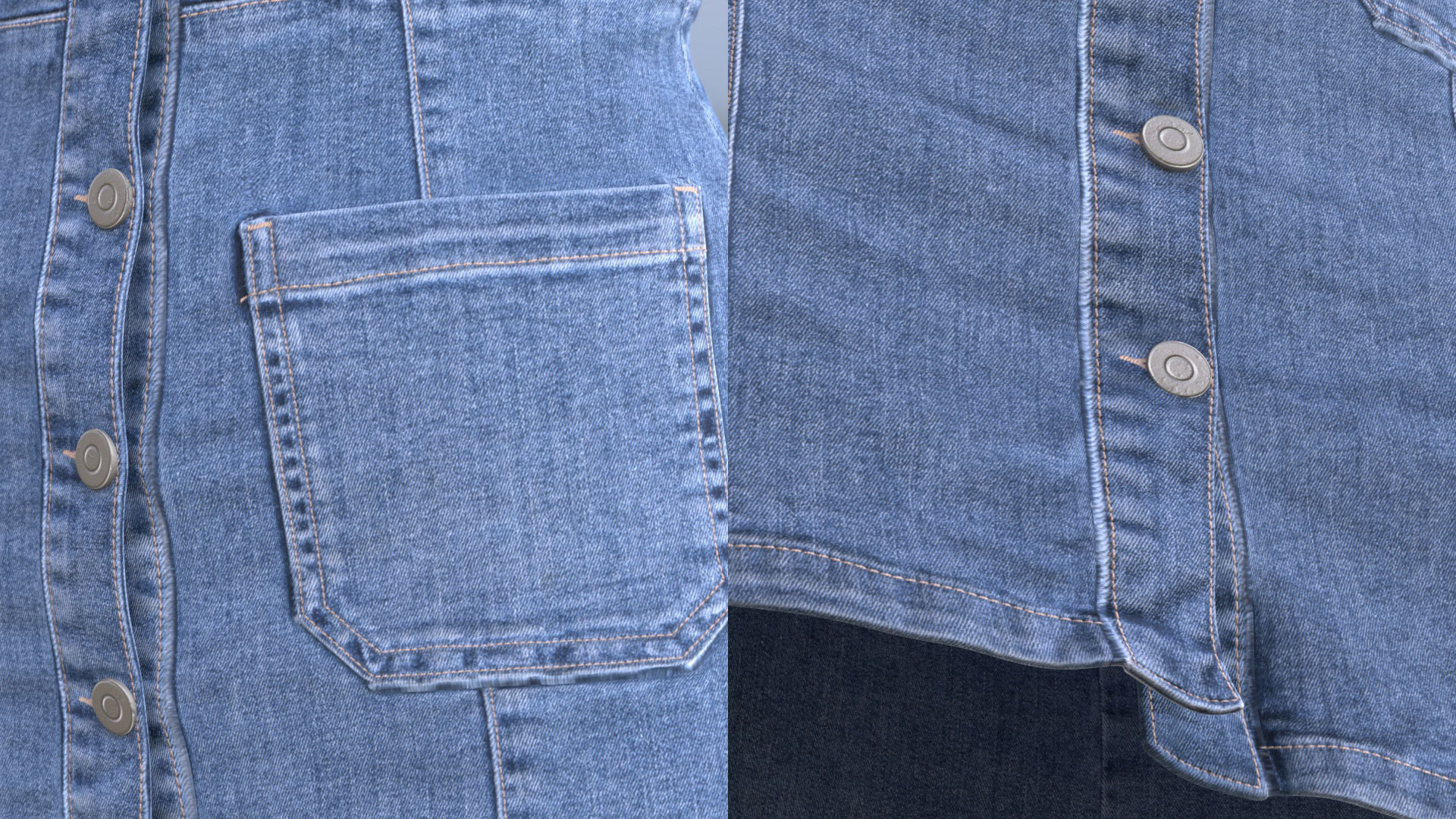 Denim Dress 99 - All MH Bodies - UE5 Skeletons - Rigged Low-poly 3D model_12