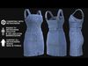 Denim Dress 99 - All MH Bodies - UE5 Skeletons - Rigged Low-poly 3D model_1