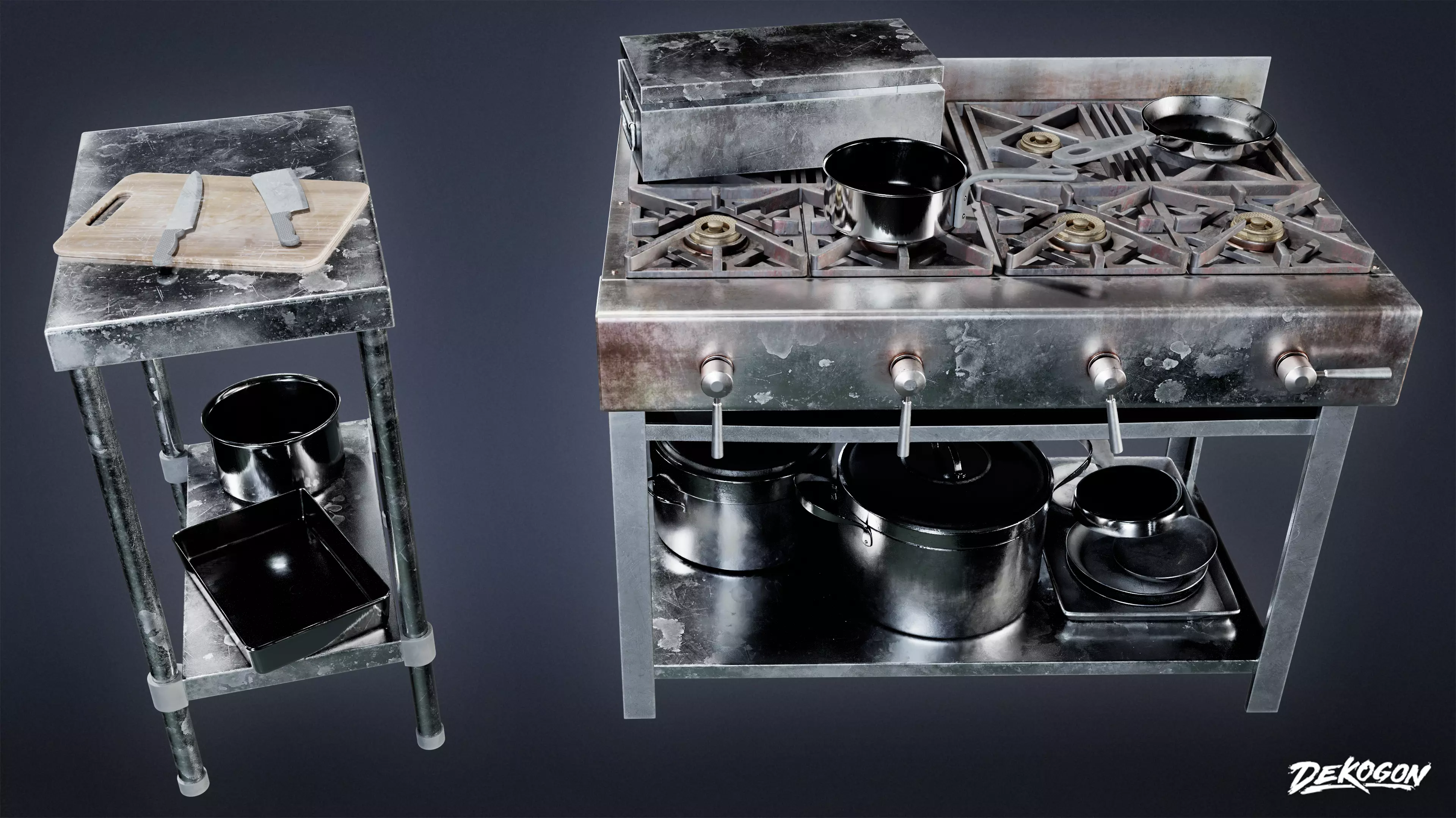 RESTAURANT - Cooking Appliance Set 02 - LOW POLY AND NANITE Low-poly 3D model