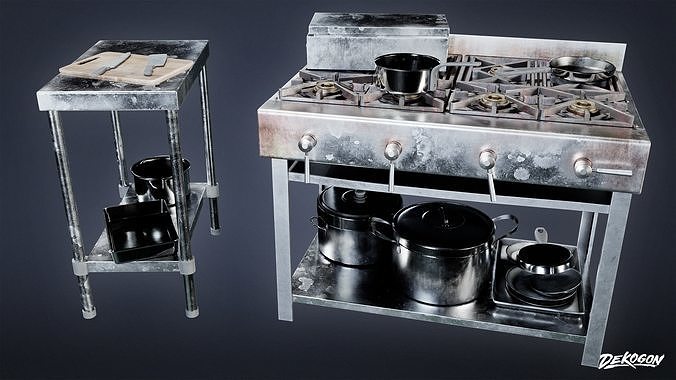 RESTAURANT - Cooking Appliance Set 02 - LOW POLY AND NANITE Low-poly 3D model 2