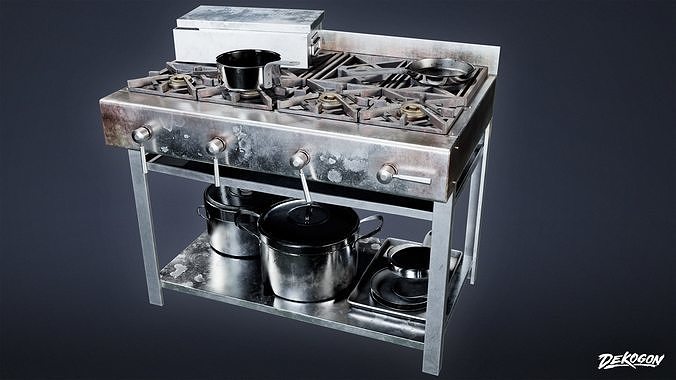 RESTAURANT - Cooking Appliance Set 02 - LOW POLY AND NANITE Low-poly 3D model 4