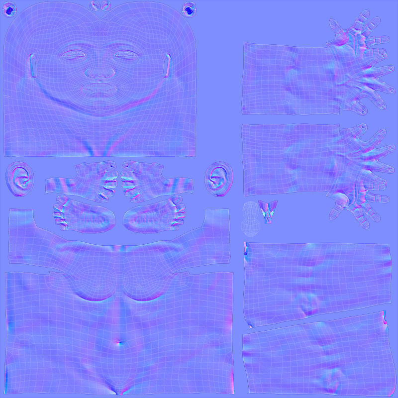 Female Base Model Rig Low-poly 3D model_28