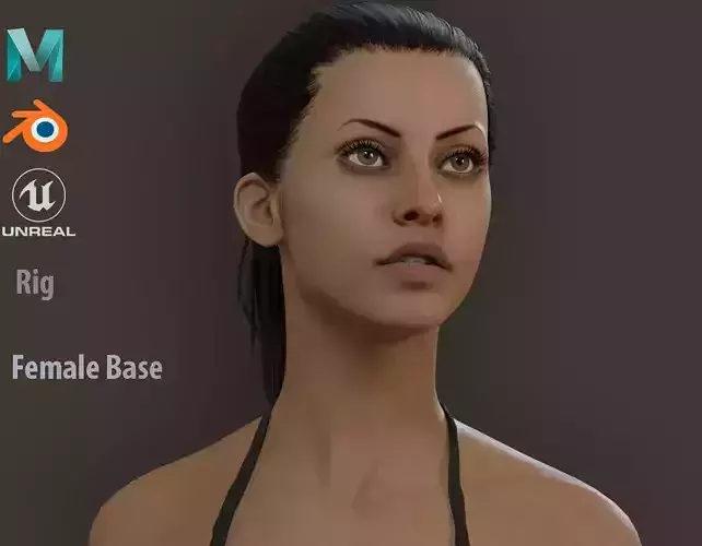 Female Base Model Rig Low-poly 3D model Female Base Model Rig Low-poly 3D model