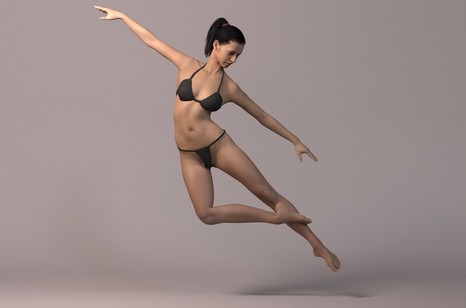 Female Base Model Rig Low-poly 3D model_8
