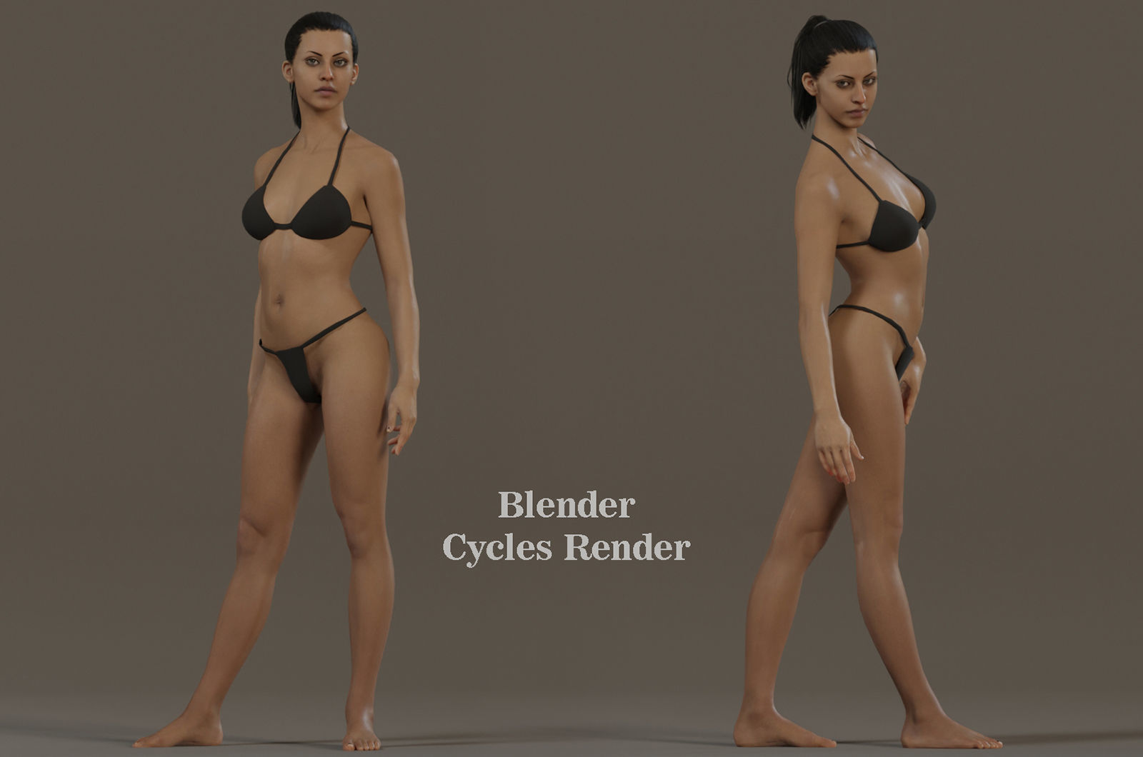 Female Base Model Rig Low-poly 3D model_11