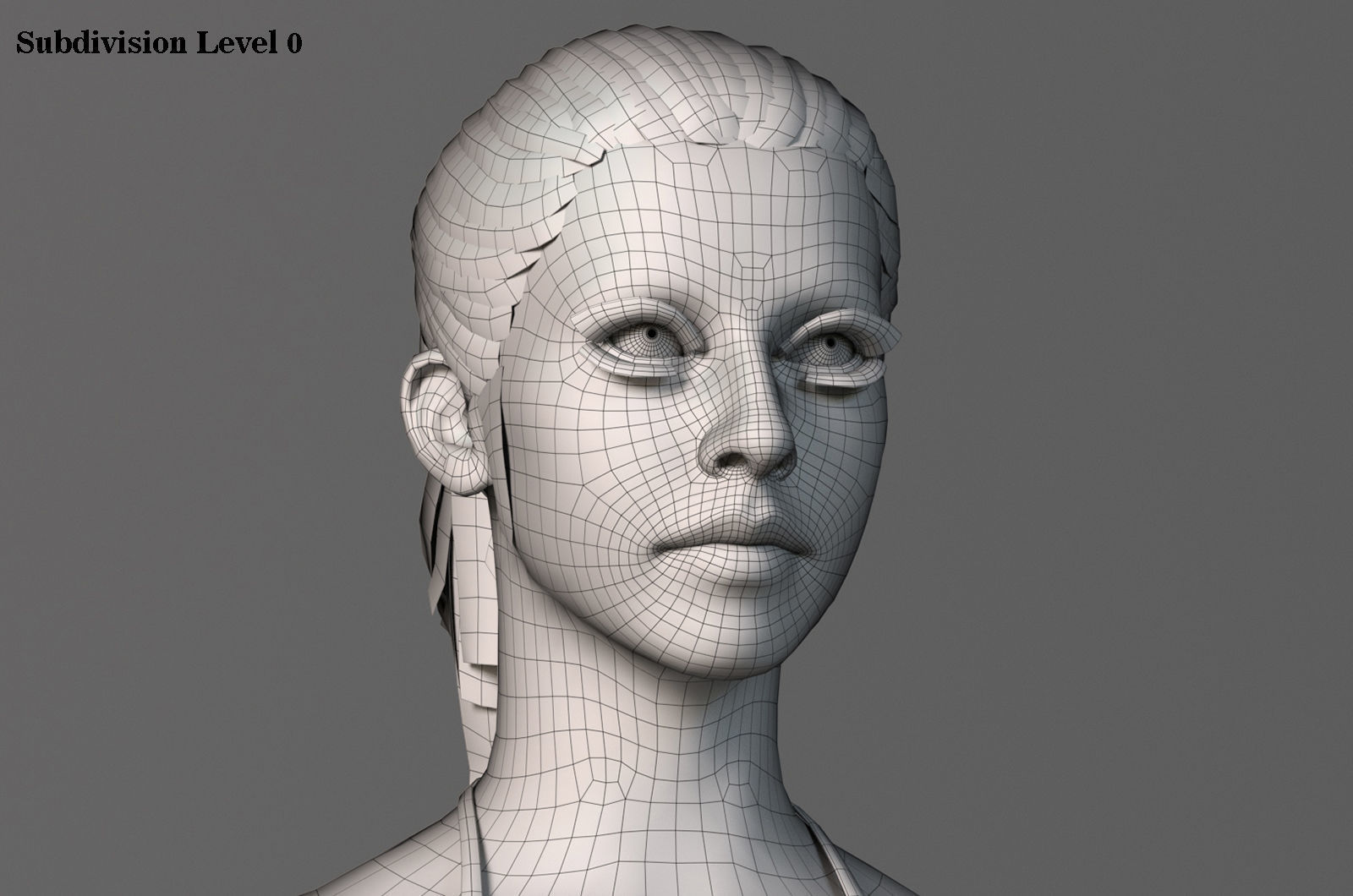 Female Base Model Rig Low-poly 3D model_25