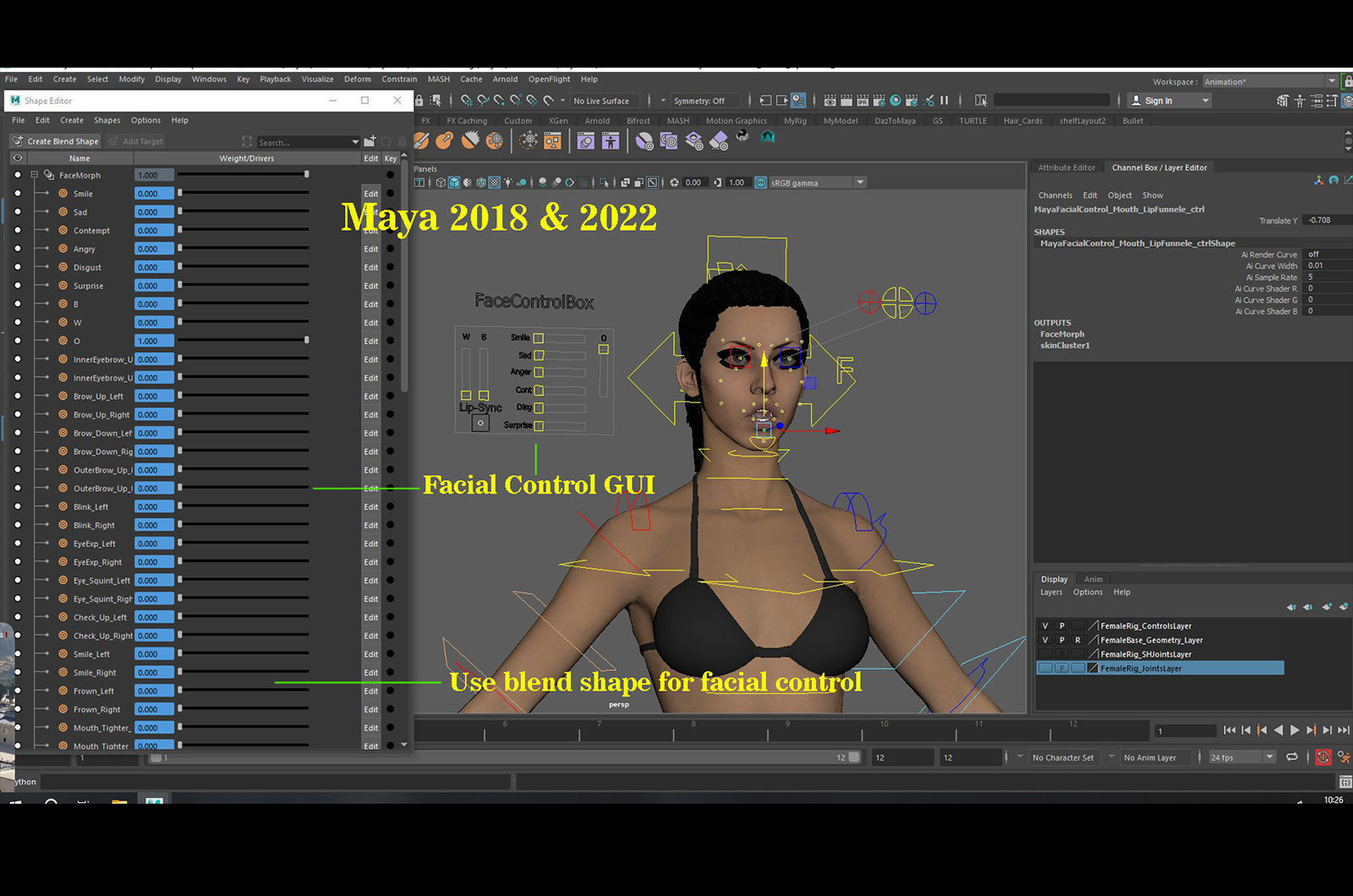 Female Base Model Rig Low-poly 3D model_23