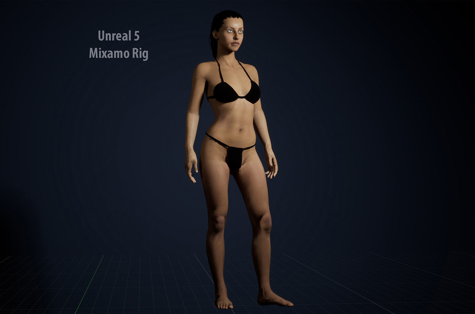 Female Base Model Rig Low-poly 3D model_15