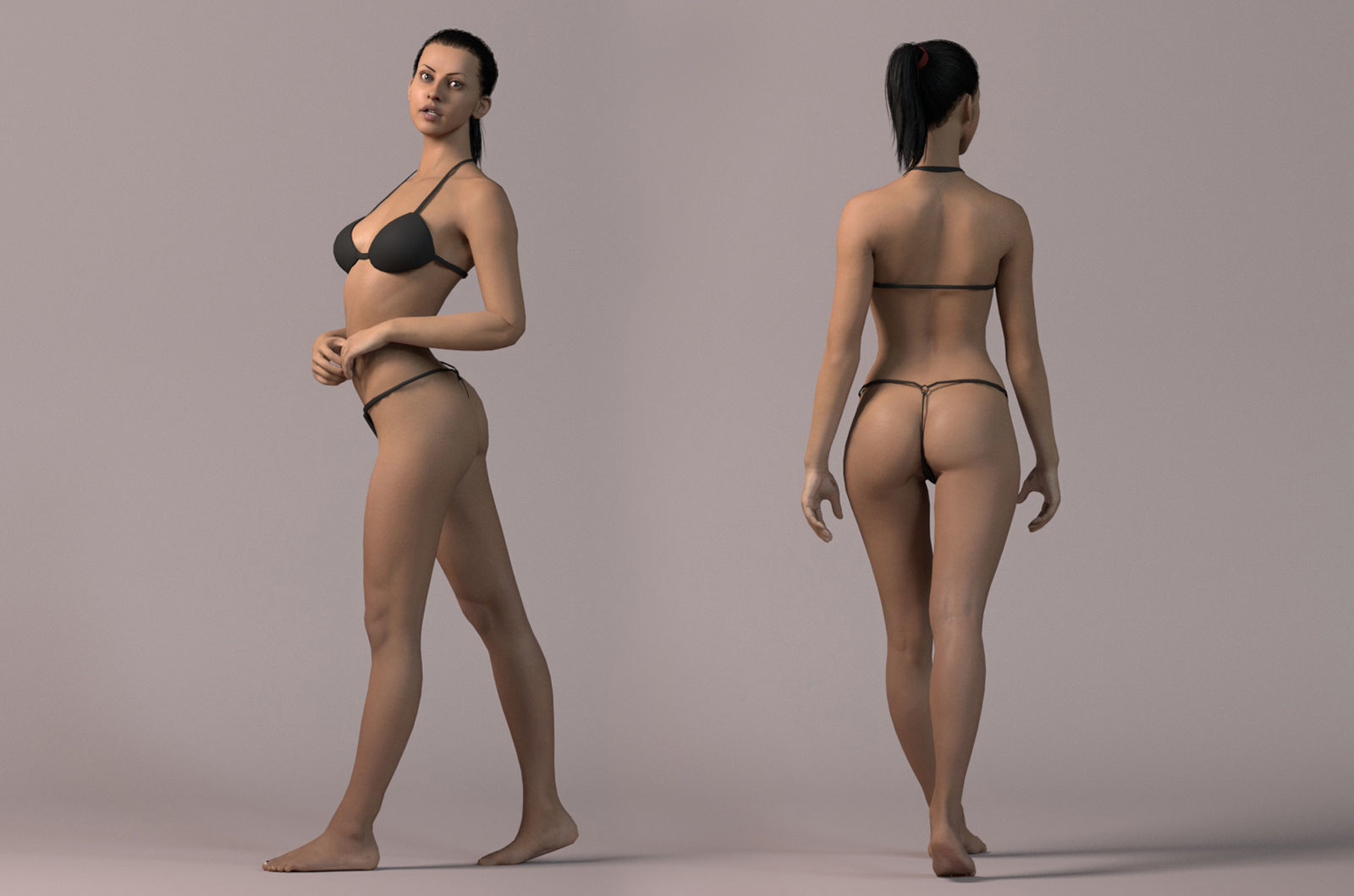 Female Base Model Rig Low-poly 3D model_7