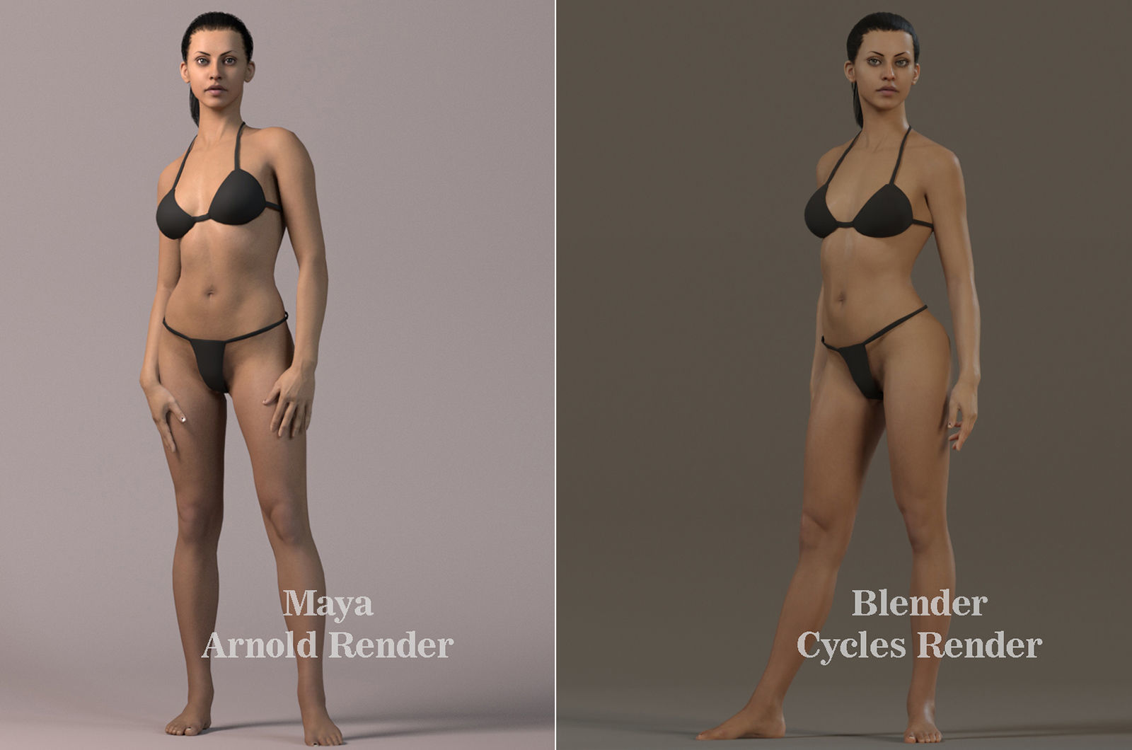 Female Base Model Rig Low-poly 3D model_14