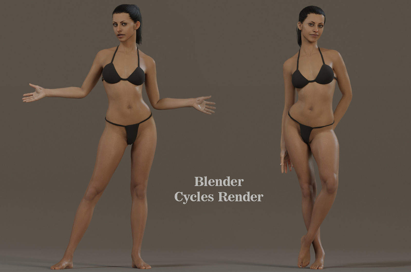 Female Base Model Rig Low-poly 3D model_12