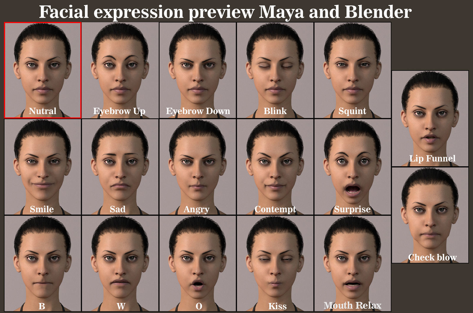 Female Base Model Rig Low-poly 3D model_17