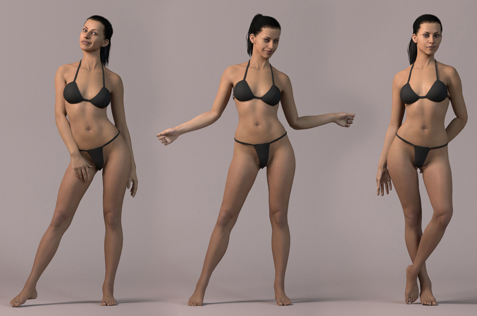 Female Base Model Rig Low-poly 3D model_6
