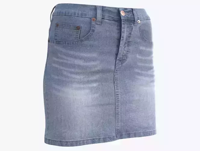 Jean Skirt 88 - All MH Bodies - UE5 Skeletons - Rigged Low-poly 3D model