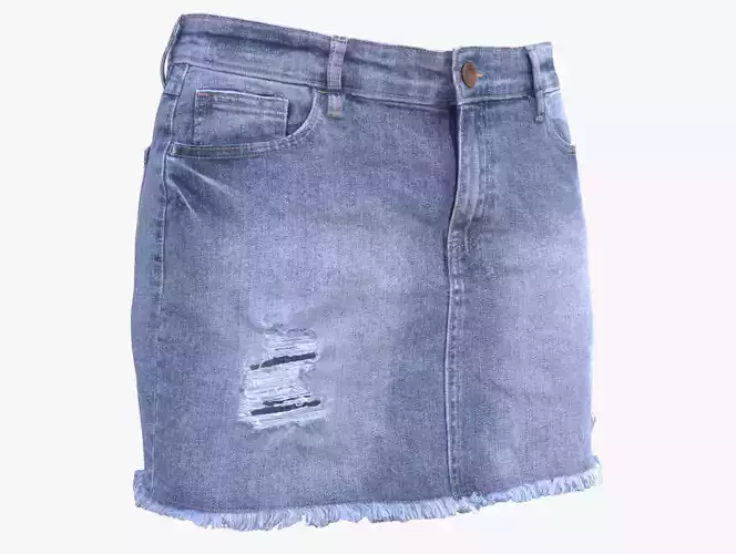 Jean Skirt 87 - All MH Bodies - UE5 Skeletons - Rigged Low-poly 3D model