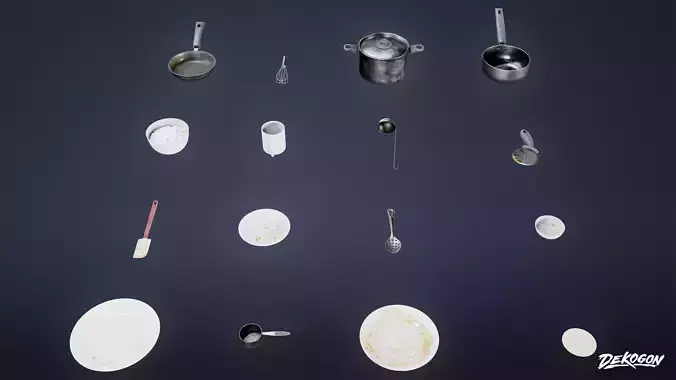 RESTAURANT - Cooking Tools 02 - LOW POLY AND NANITE Low-poly 3D model