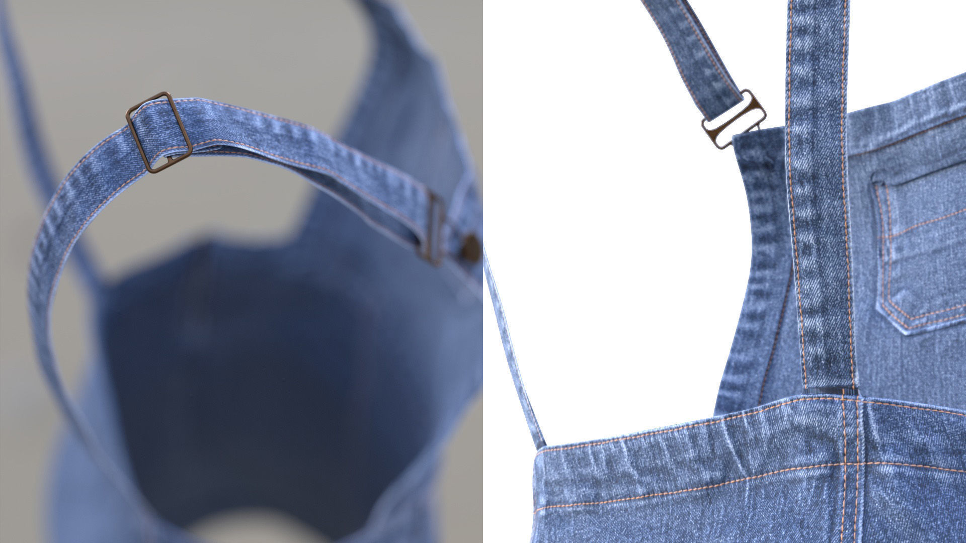 Denim Dress 101 - All MH Bodies - UE5 Skeletons - Rigged Low-poly 3D model_10