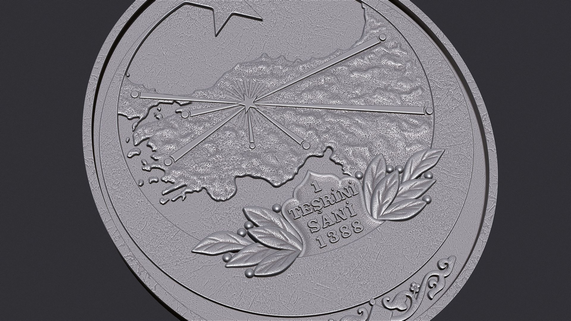 Turkiye Medal of Honor - Medal of Independence 3D print model_8