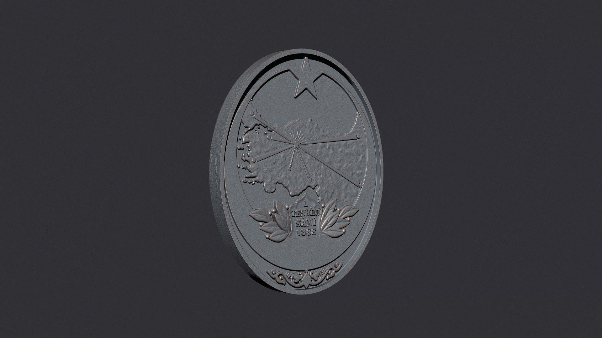 Turkiye Medal of Honor - Medal of Independence 3D print model_3