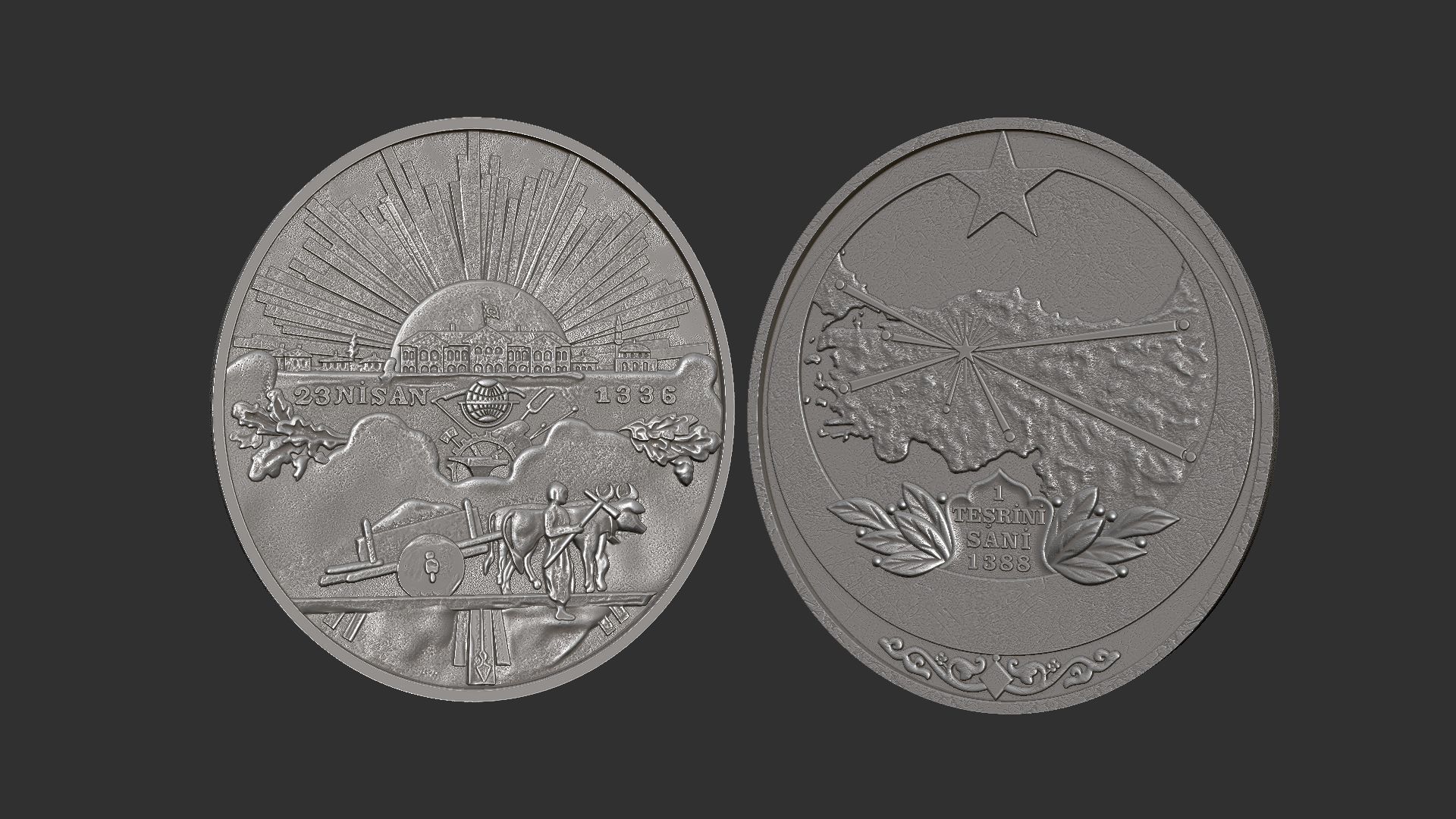 Turkiye Medal of Honor - Medal of Independence 3D print model_6
