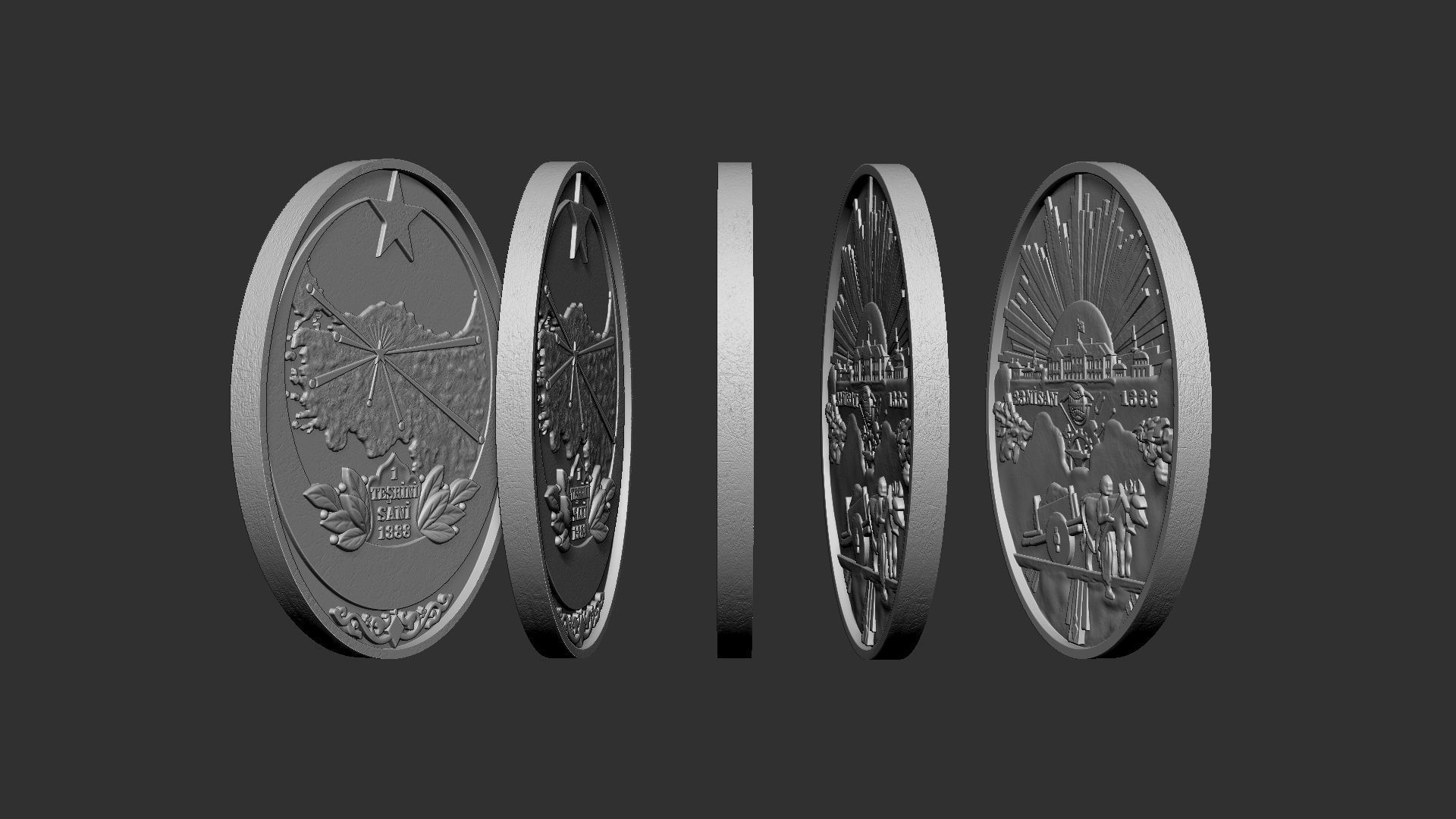 Turkiye Medal of Honor - Medal of Independence 3D print model_9