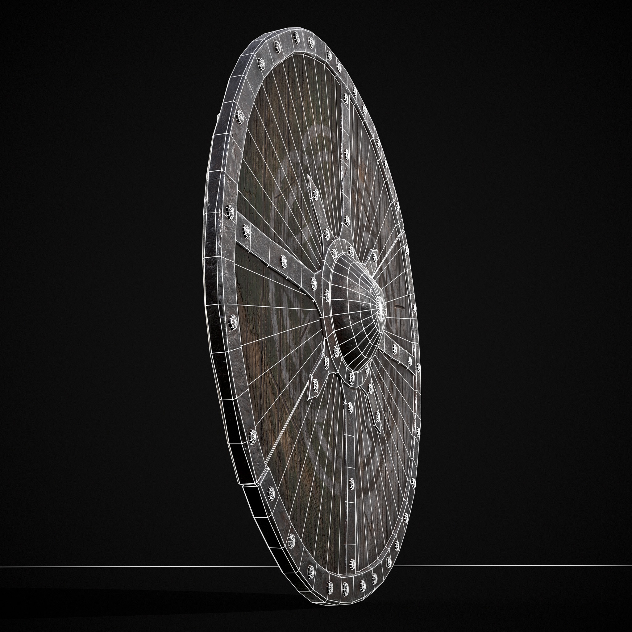 Viking War Shield GW Low-poly 3D model_8
