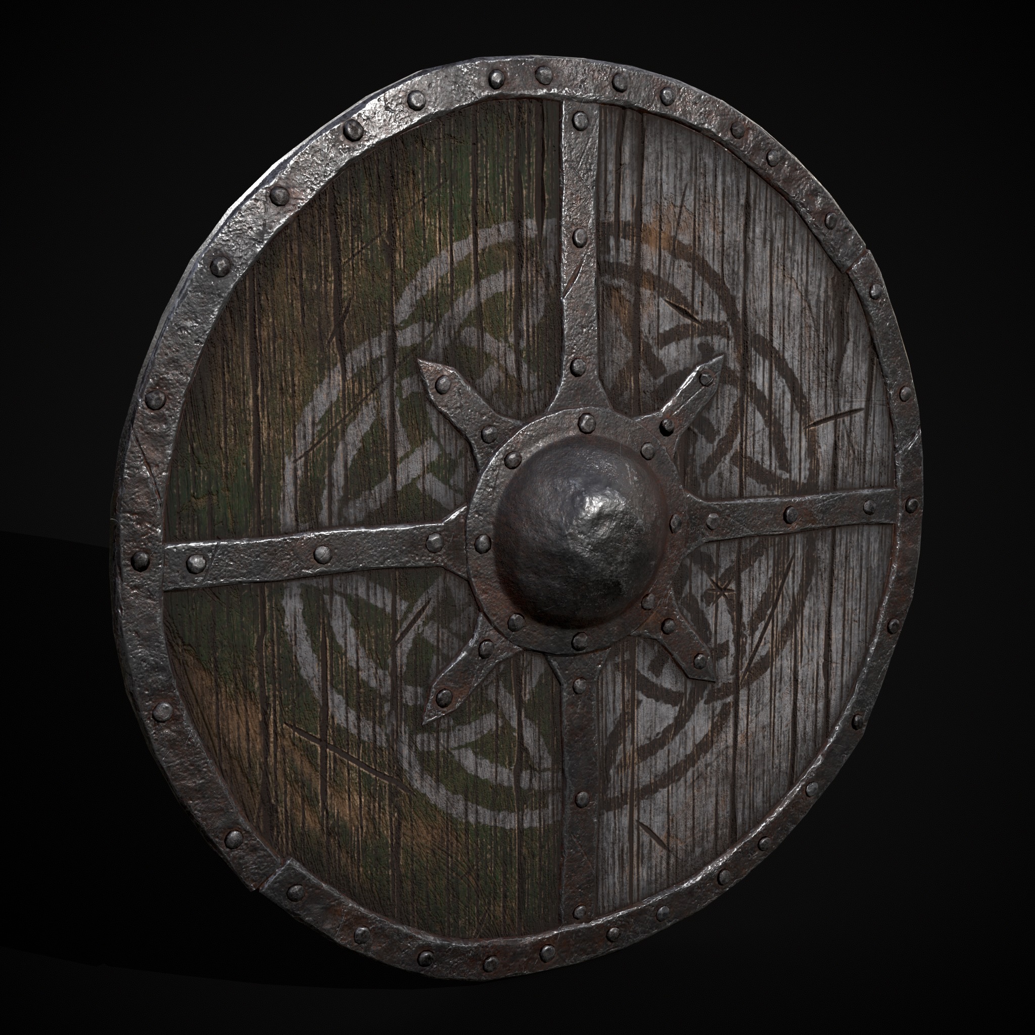 Viking War Shield GW Low-poly 3D model_19