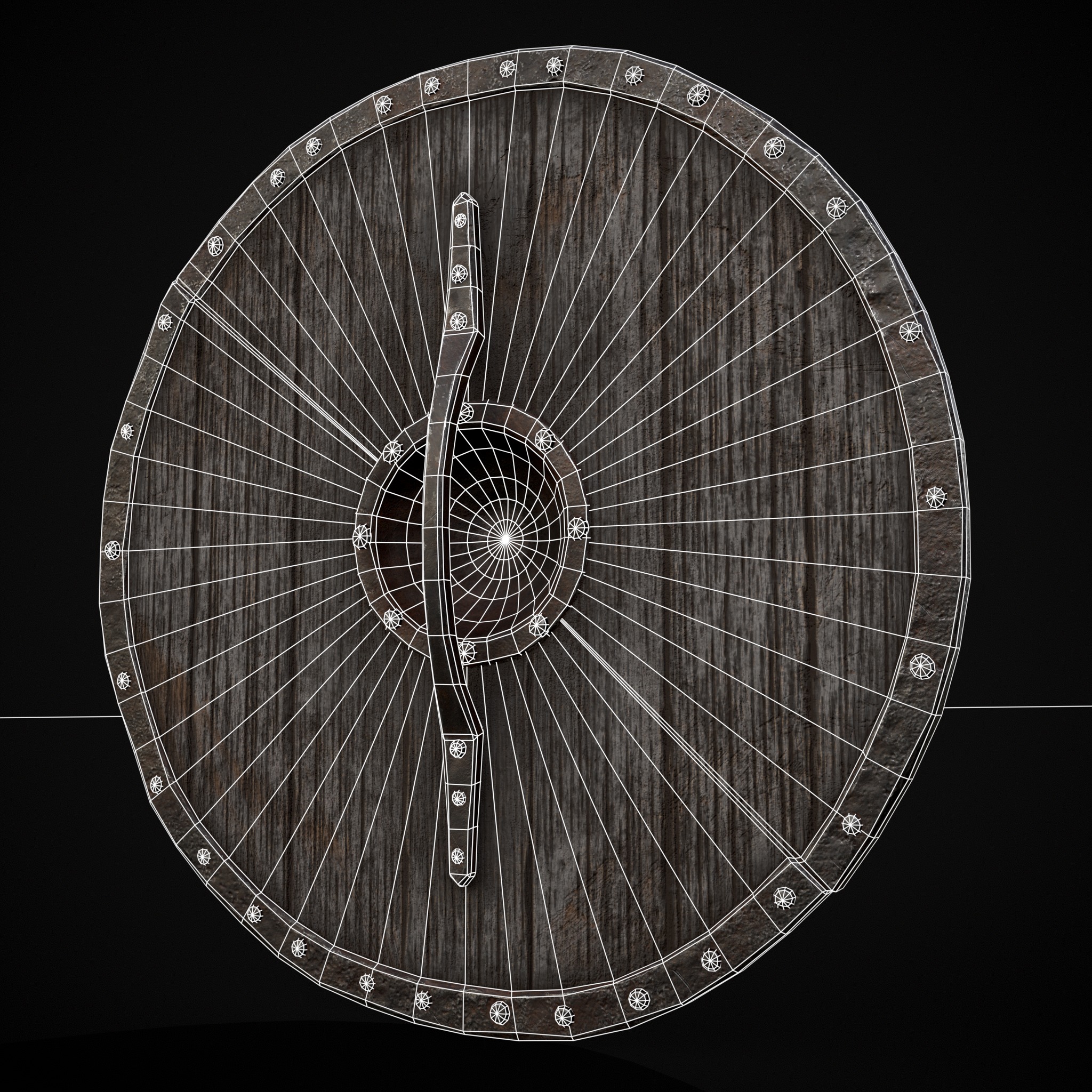 Viking War Shield GW Low-poly 3D model_4