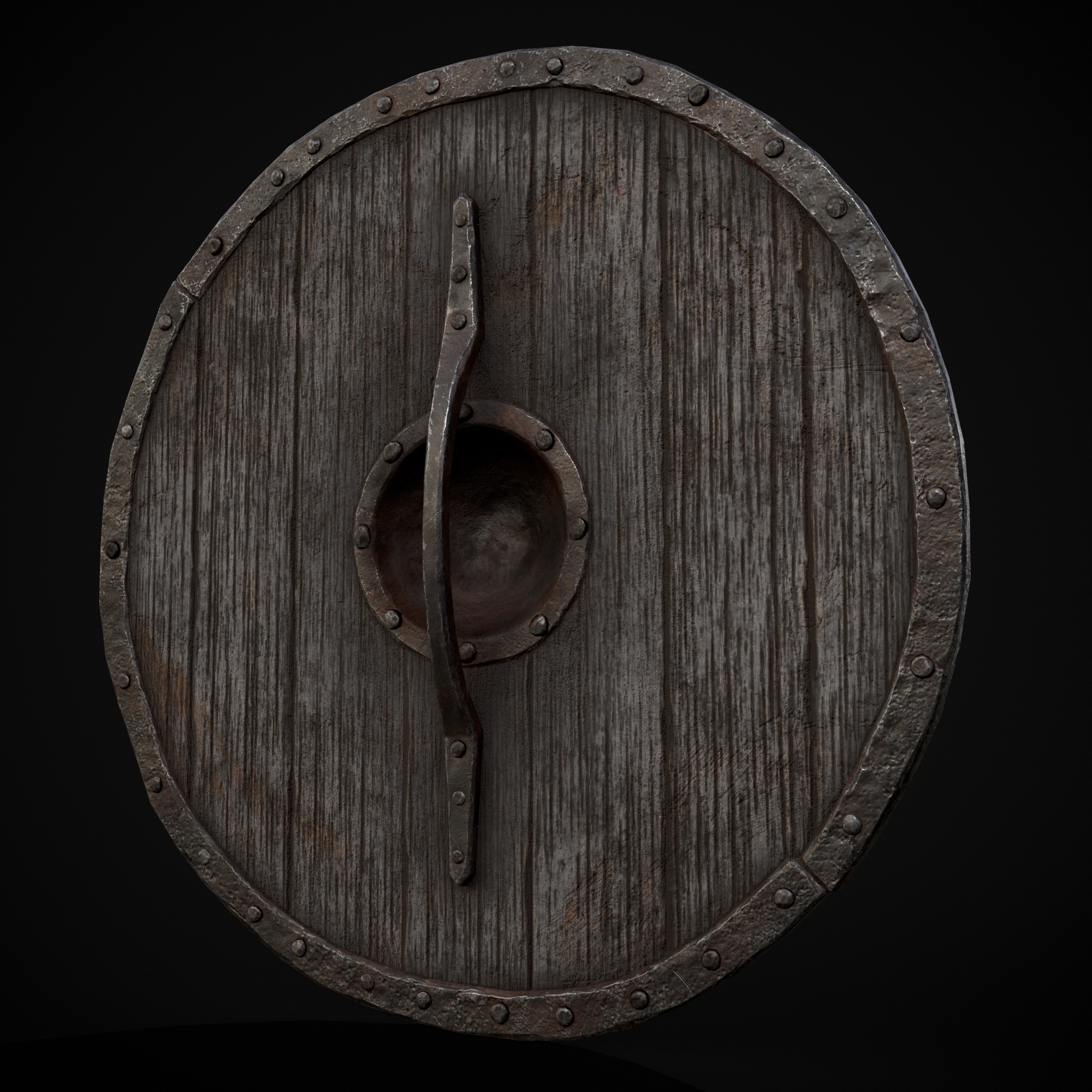 Viking War Shield GW Low-poly 3D model_3