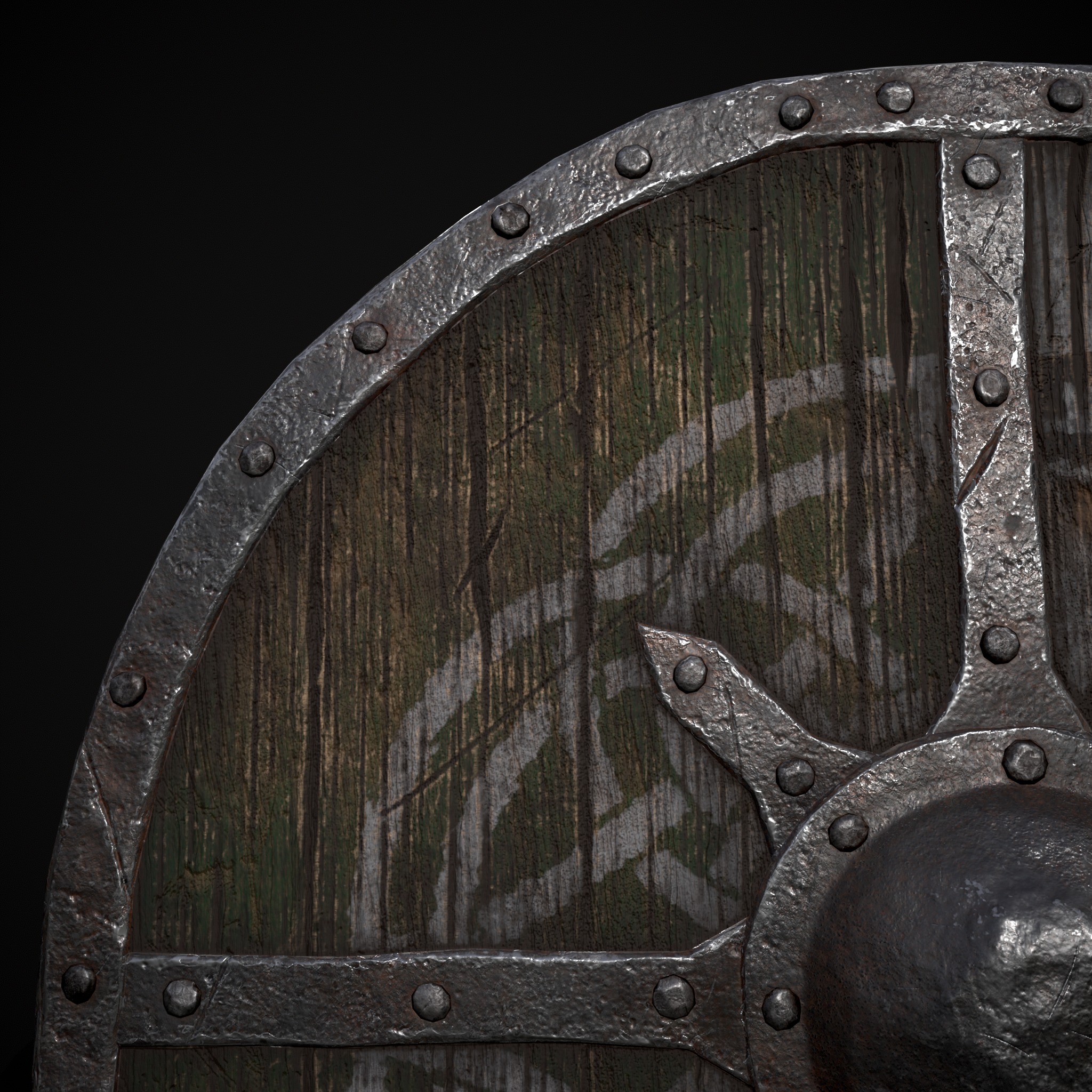 Viking War Shield GW Low-poly 3D model_5