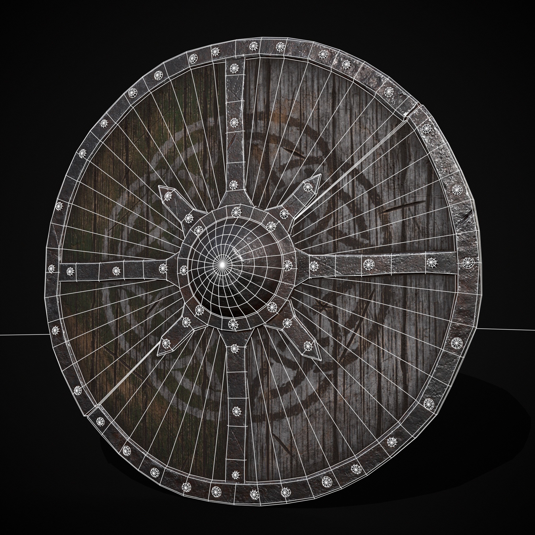 Viking War Shield GW Low-poly 3D model_2