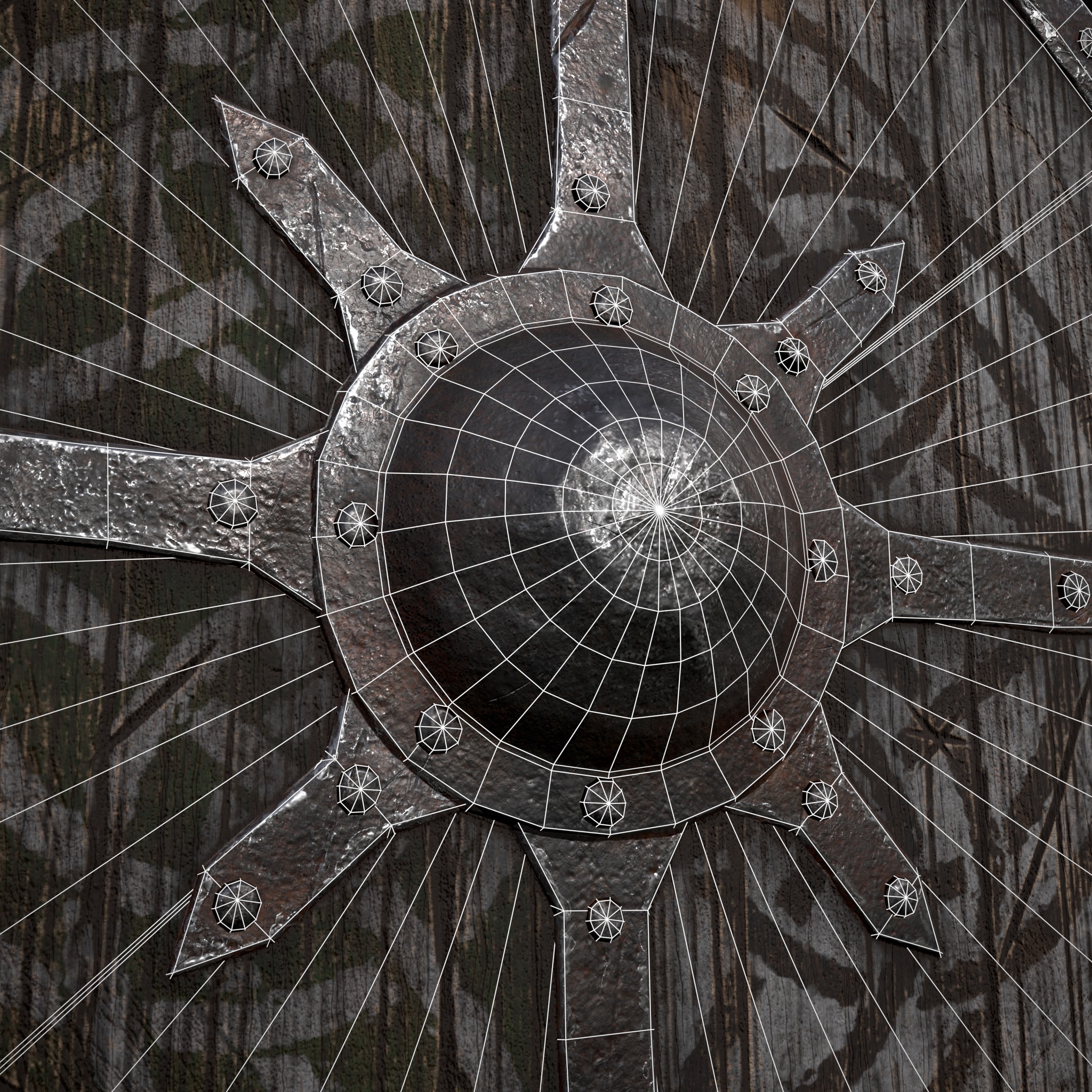 Viking War Shield GW Low-poly 3D model_14