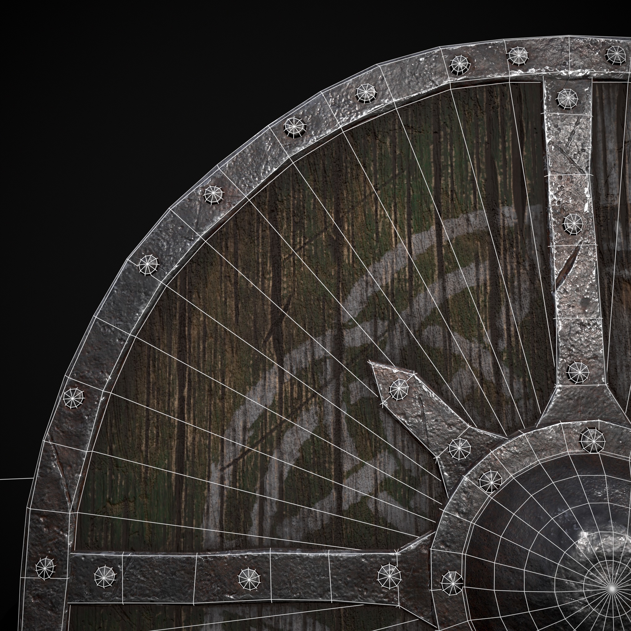 Viking War Shield GW Low-poly 3D model_6