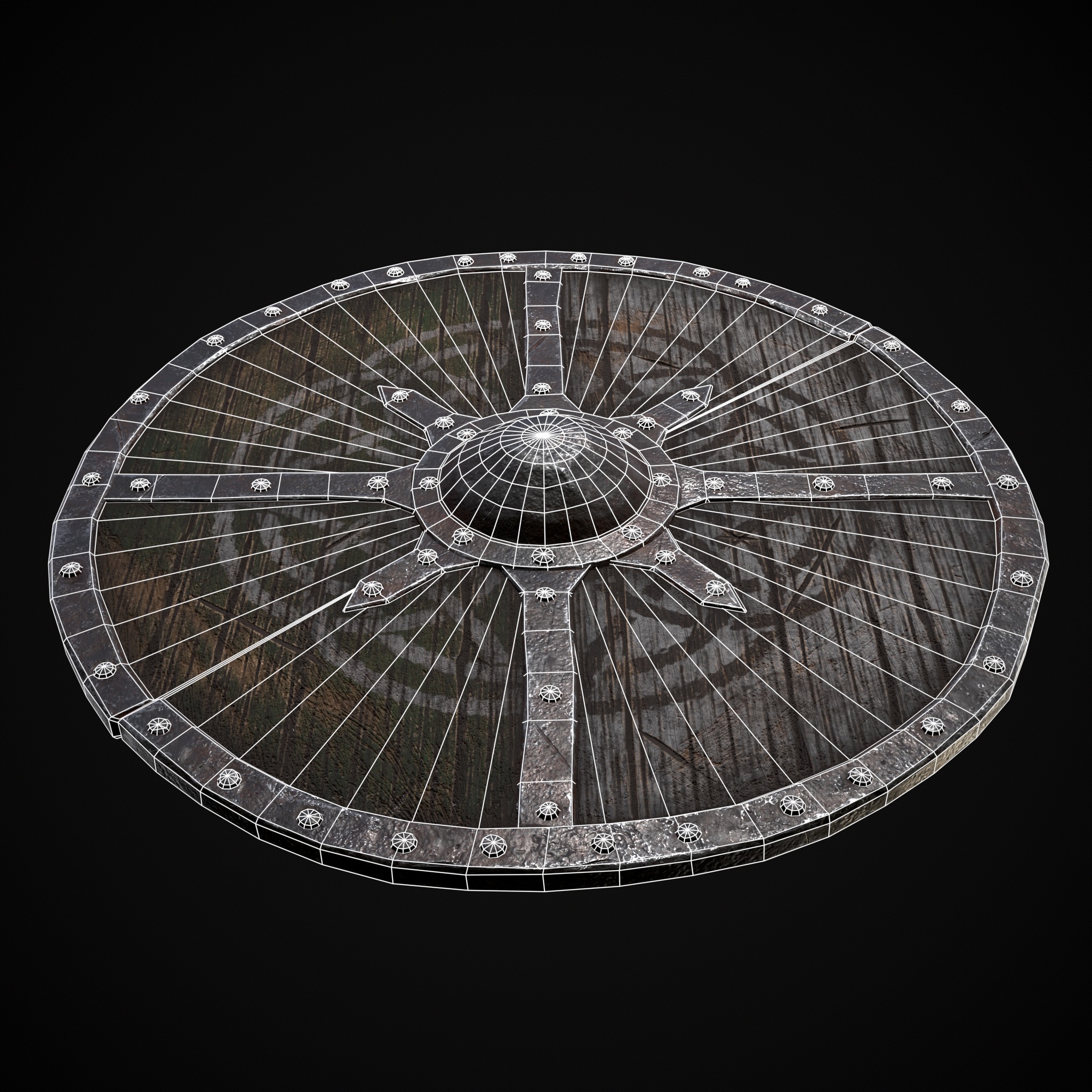 Viking War Shield GW Low-poly 3D model_12