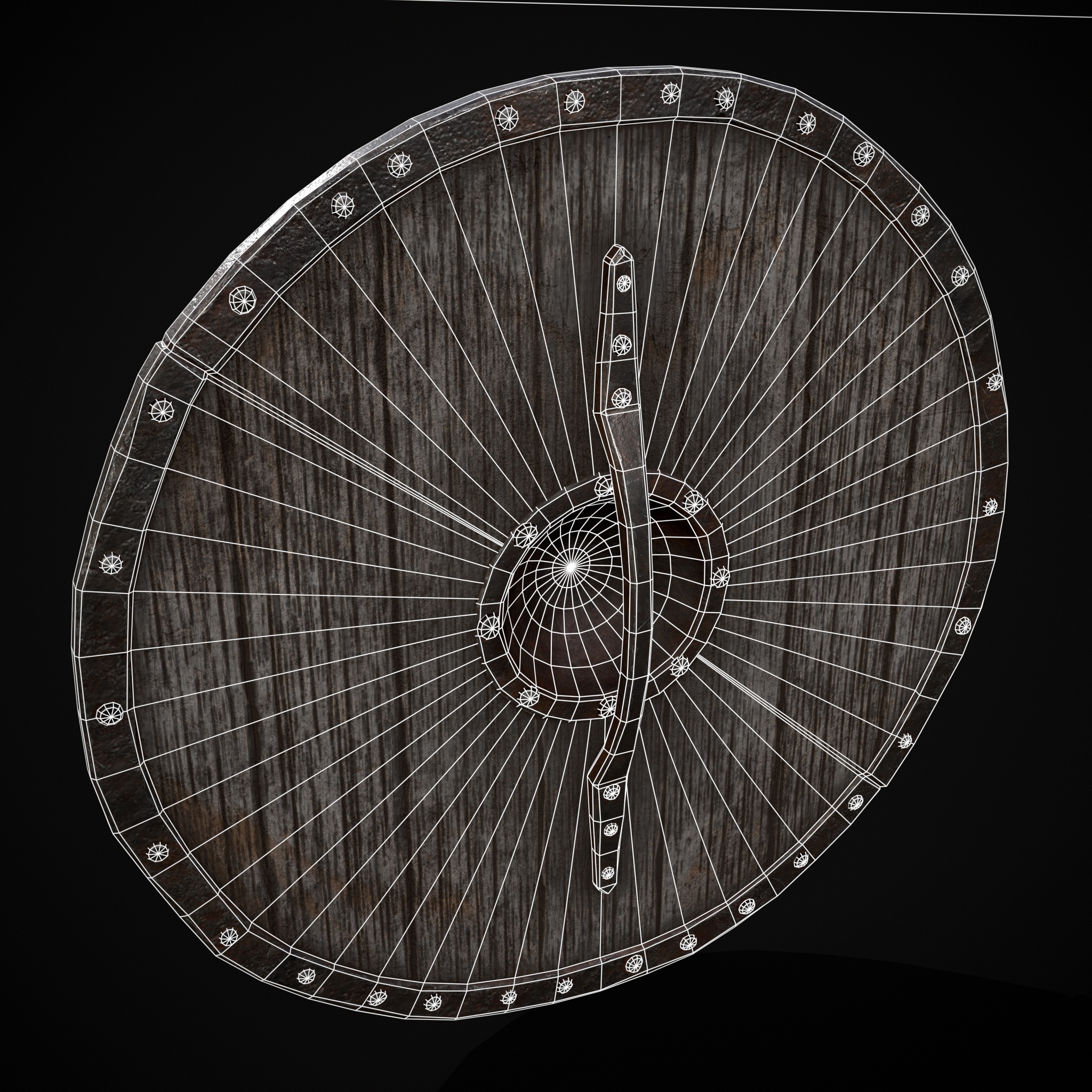Viking War Shield GW Low-poly 3D model_10