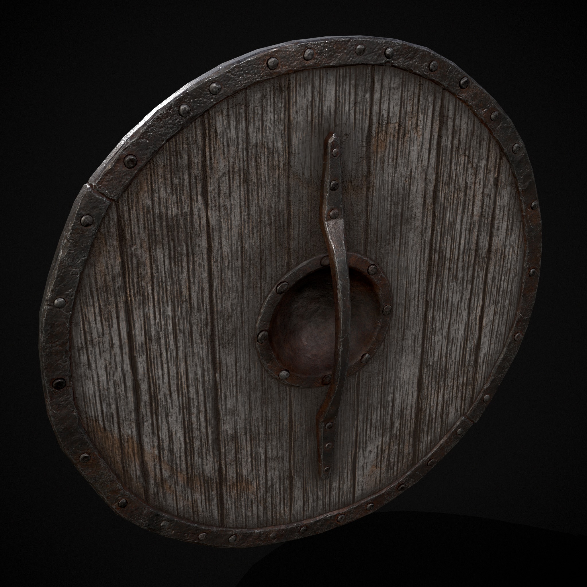 Viking War Shield GW Low-poly 3D model_9