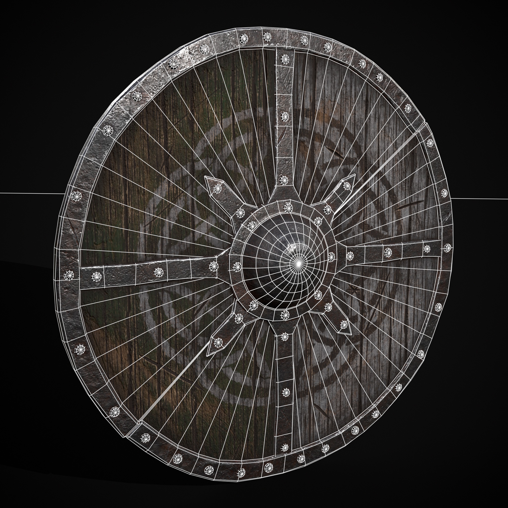 Viking War Shield GW Low-poly 3D model_20