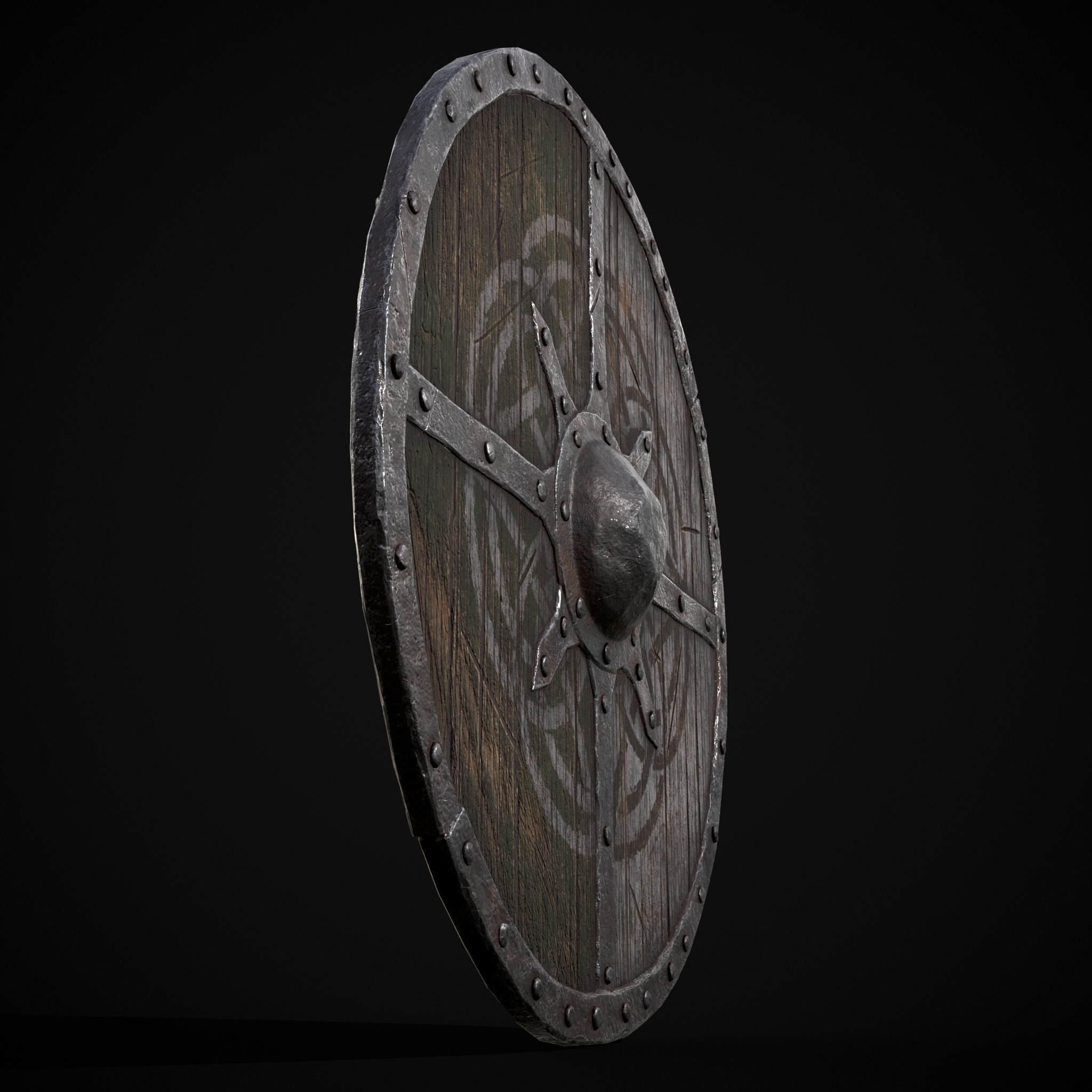 Viking War Shield GW Low-poly 3D model_7