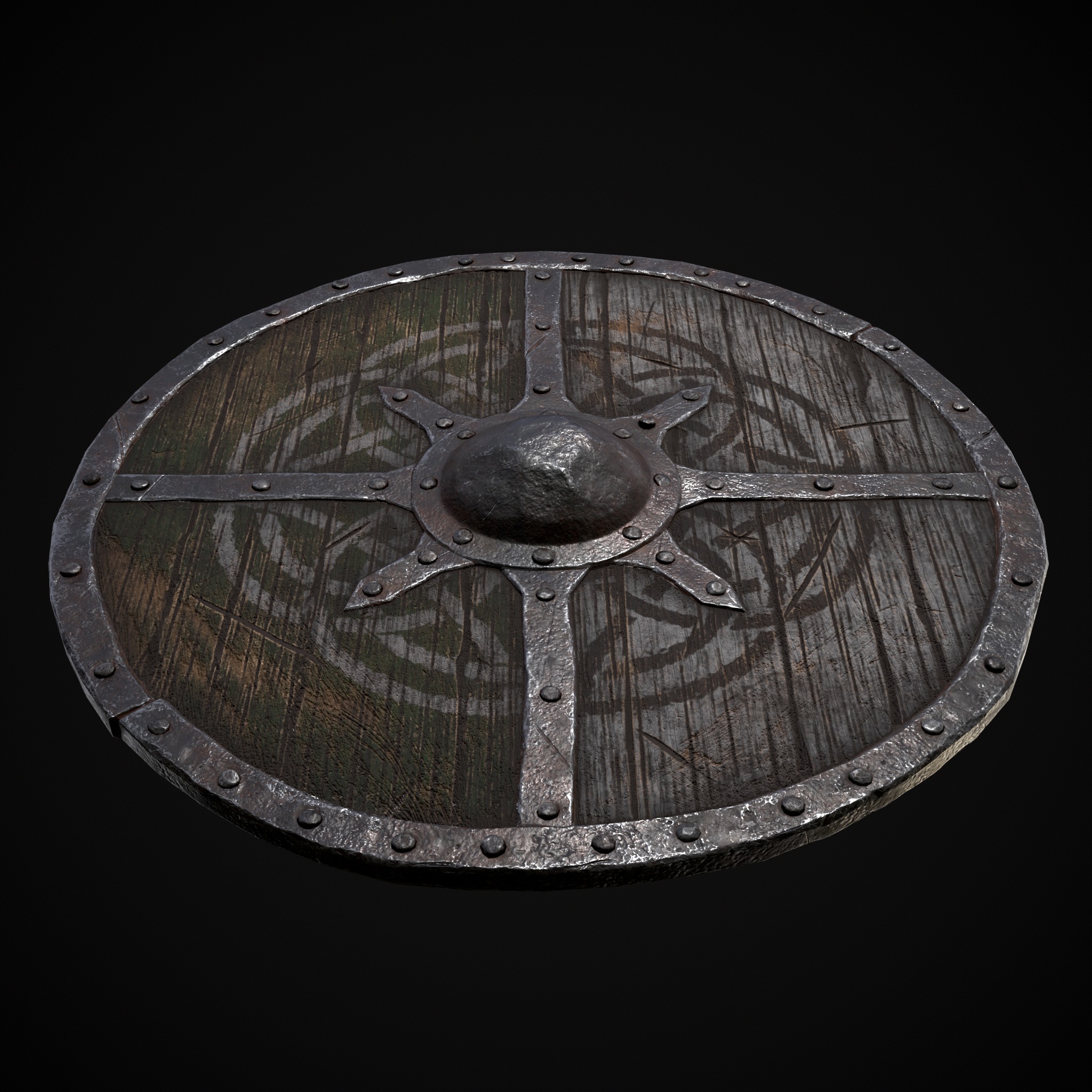 Viking War Shield GW Low-poly 3D model_11