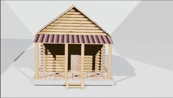 a round log house Low-poly 3D model