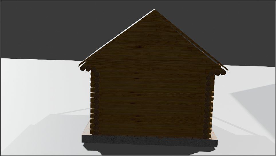 a round log house Low-poly 3D model_2